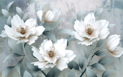 Фотошпалери Білі бутони квітів