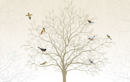 Фотошпалери Пташки на дереві